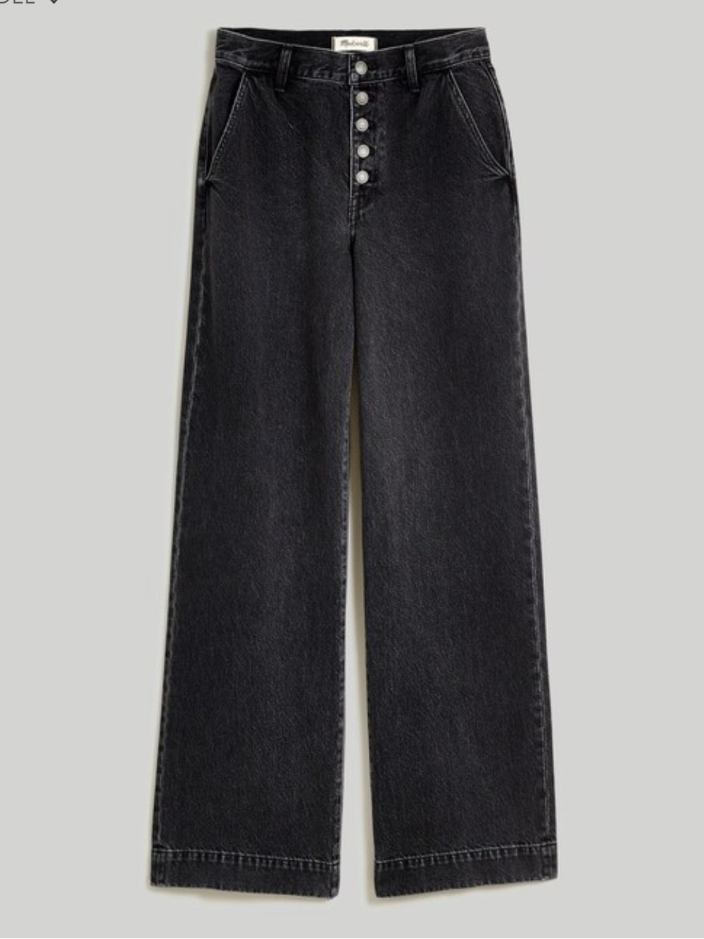 Madewell Superwide Jeans in Selwick Wash Button Front Sz 28